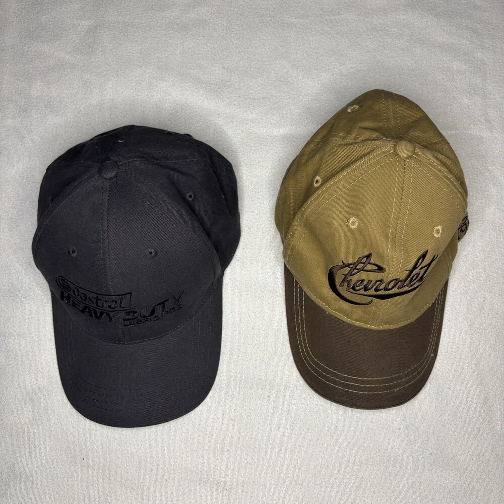 Chevrolet Castrol Hat Lot 2 Adjustable Automotive Advertising‎ Caps Mens OSFA